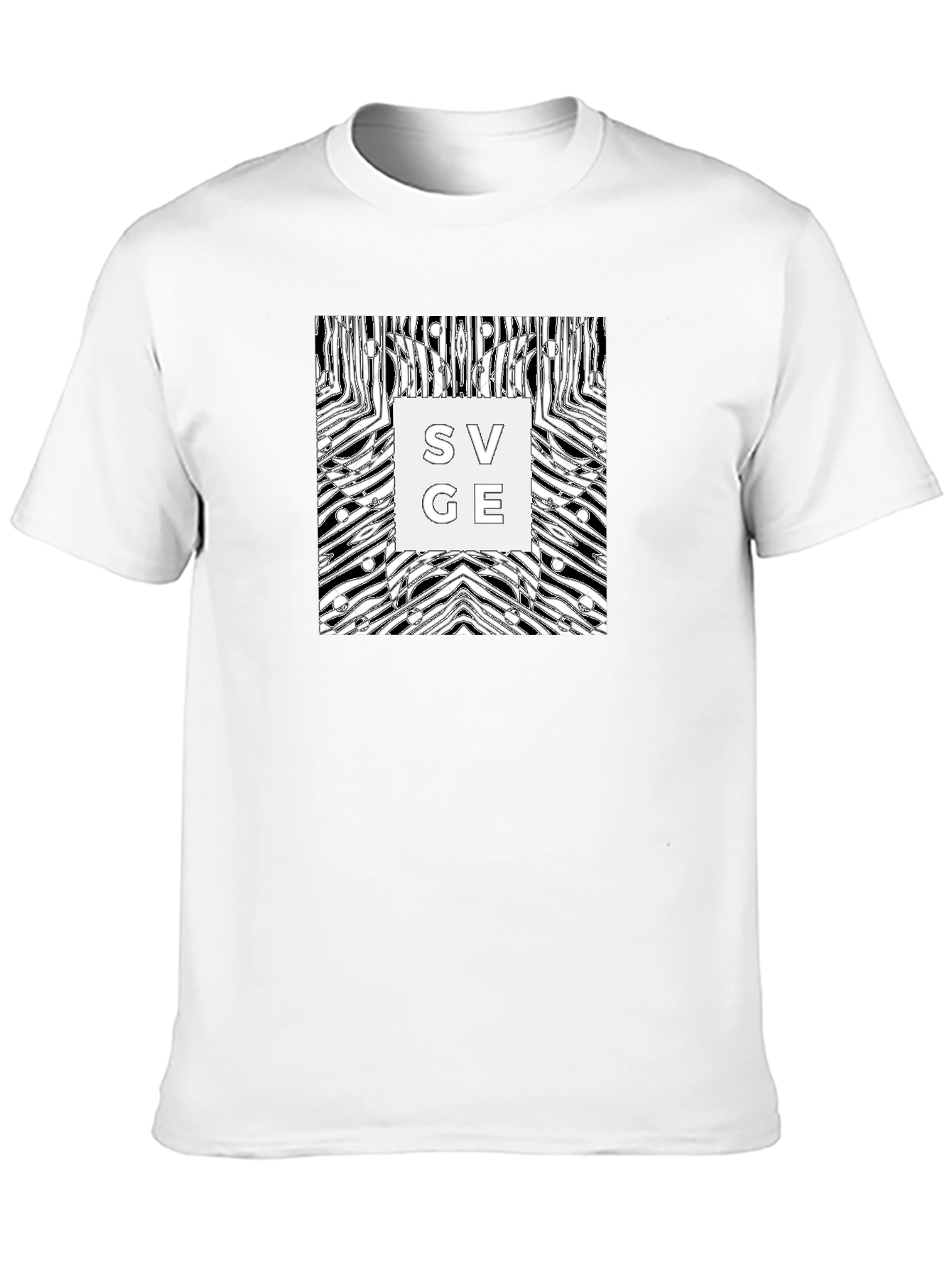 Abstract Zebra Savage Graphic Tee - Black