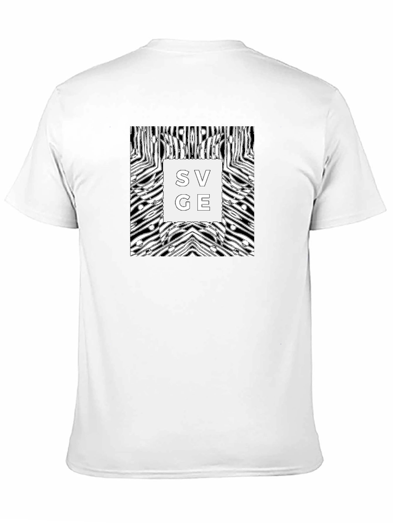 Abstract Zebra Savage Graphic Tee - Black