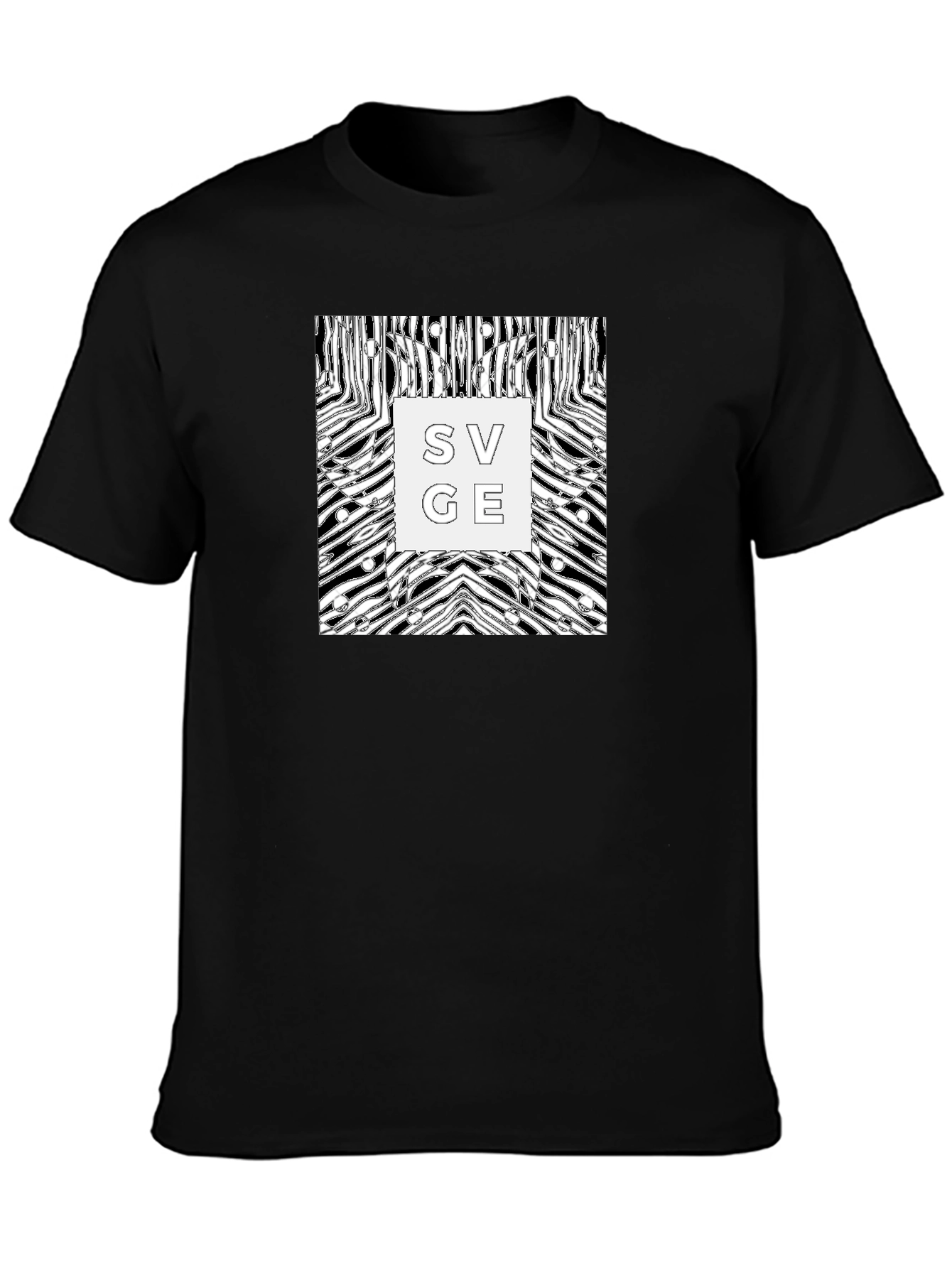 Abstract Zebra Savage Graphic Tee - Black