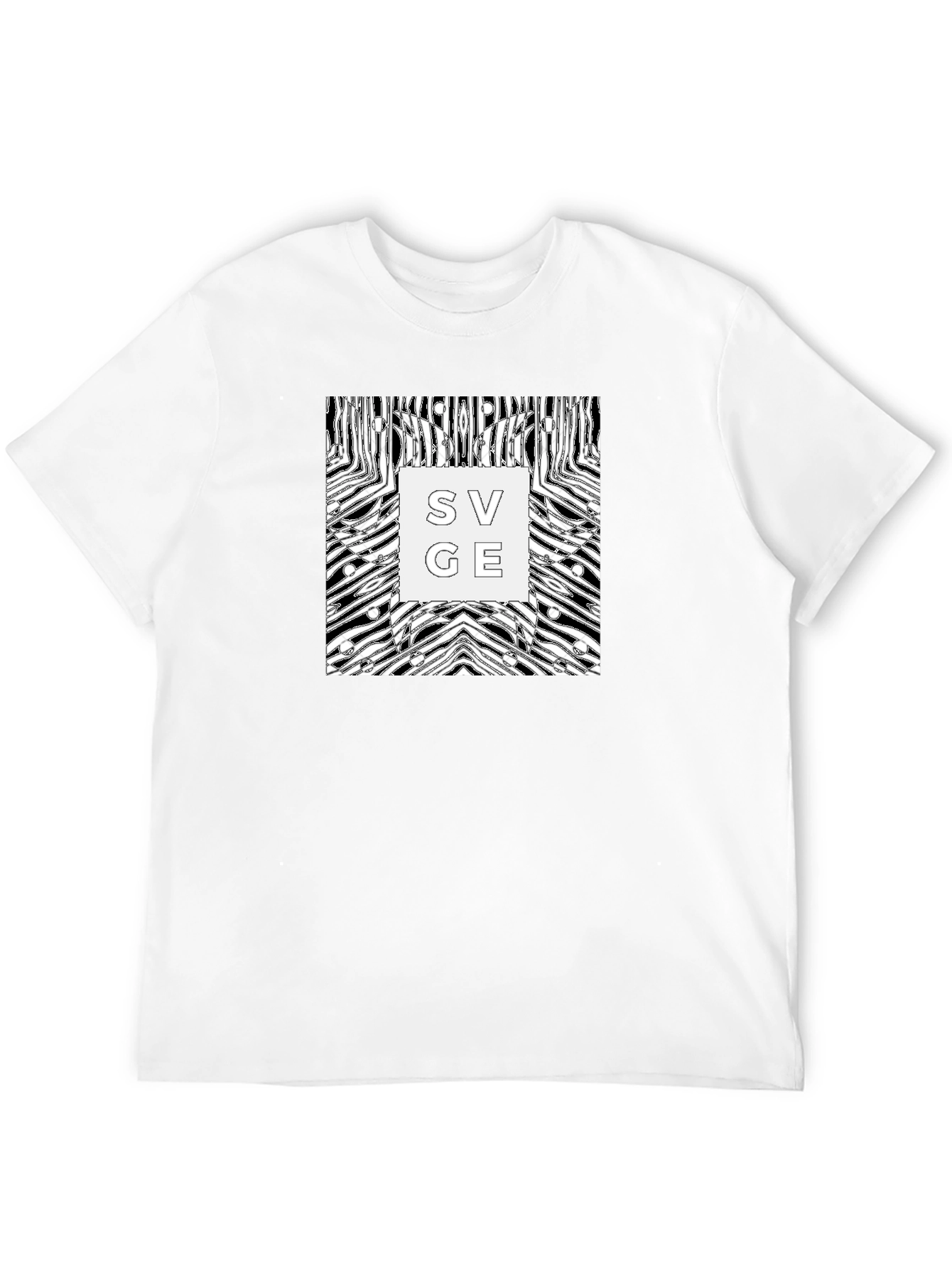Abstract Zebra Savage Graphic Tee - Black