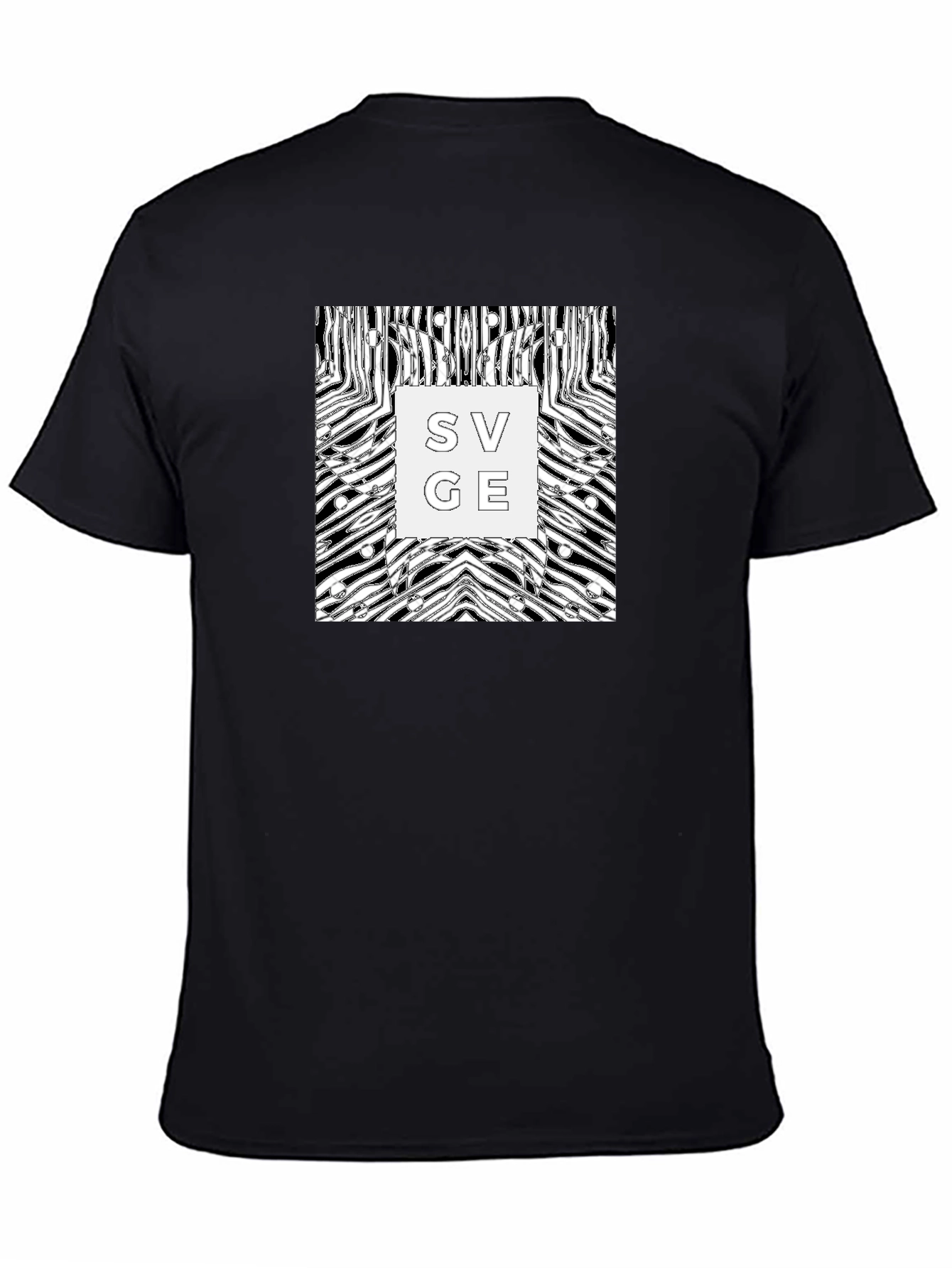 Abstract Zebra Savage Graphic Tee - Black