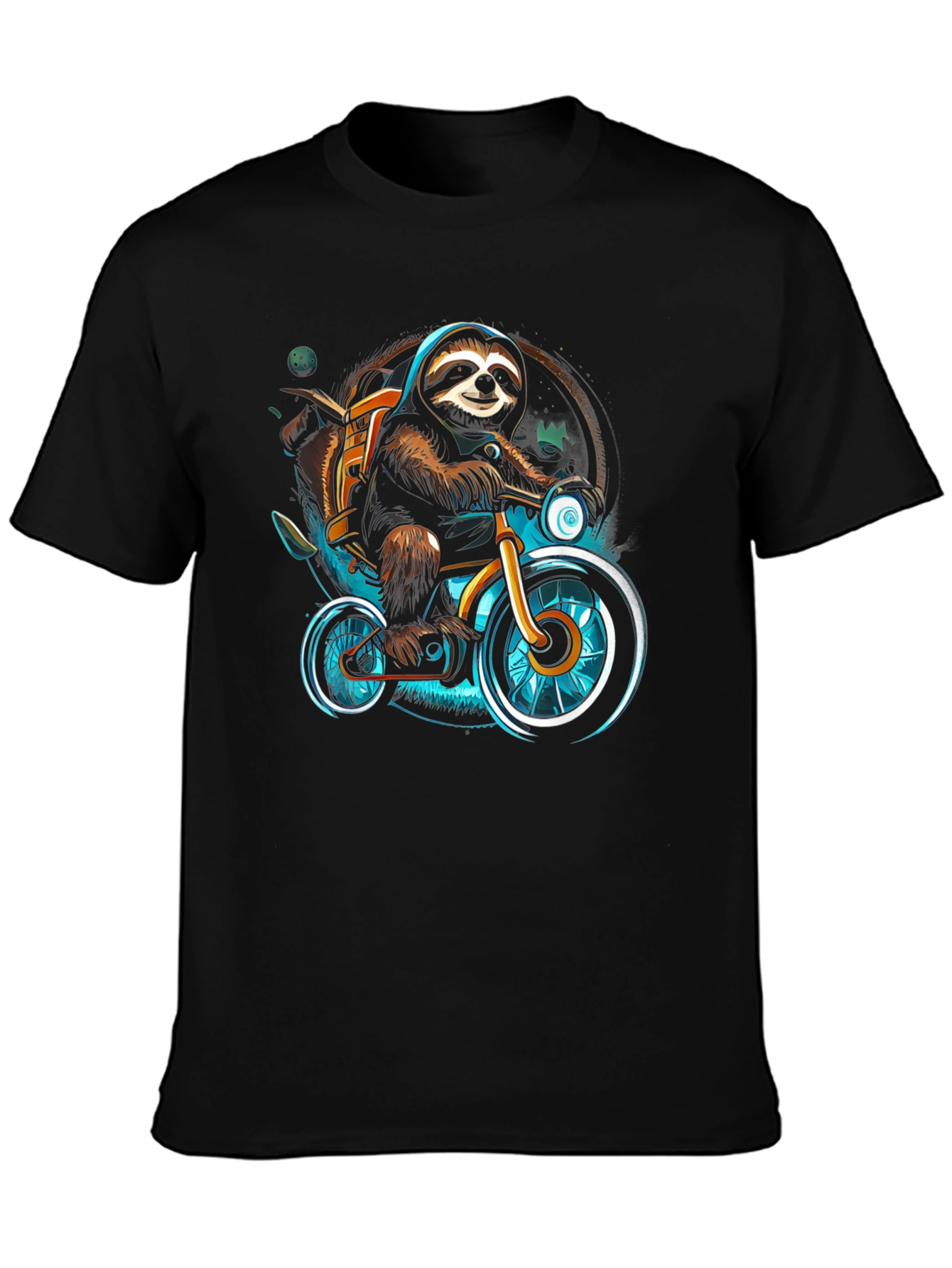 Sloth on Bike Graphic Tee - Cool Casual Shirt