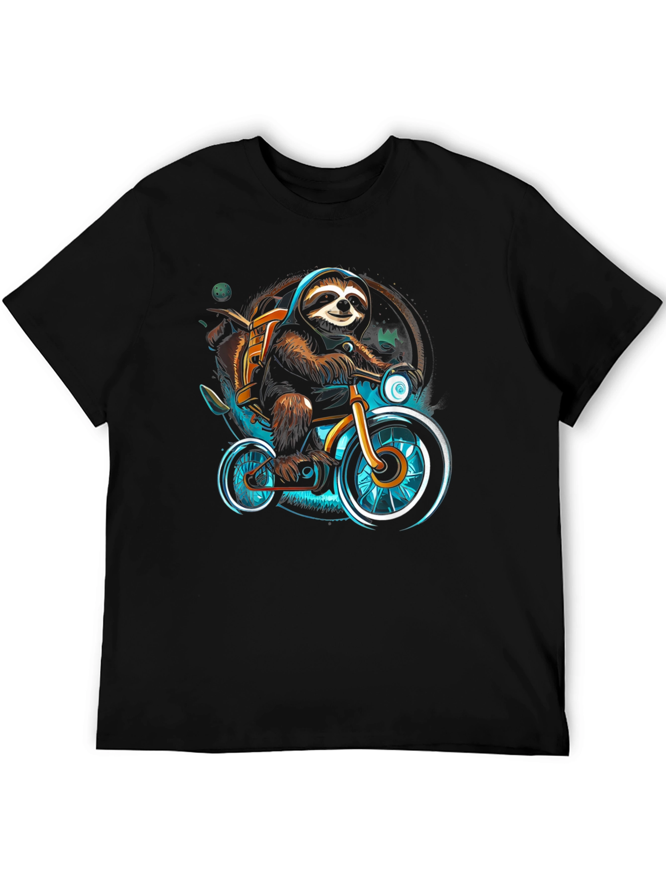 Sloth on Bike Graphic Tee - Cool Casual Shirt