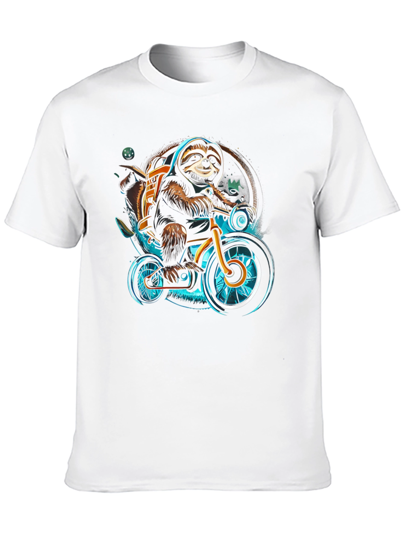 Sloth on Bike Graphic Tee - Cool Casual Shirt
