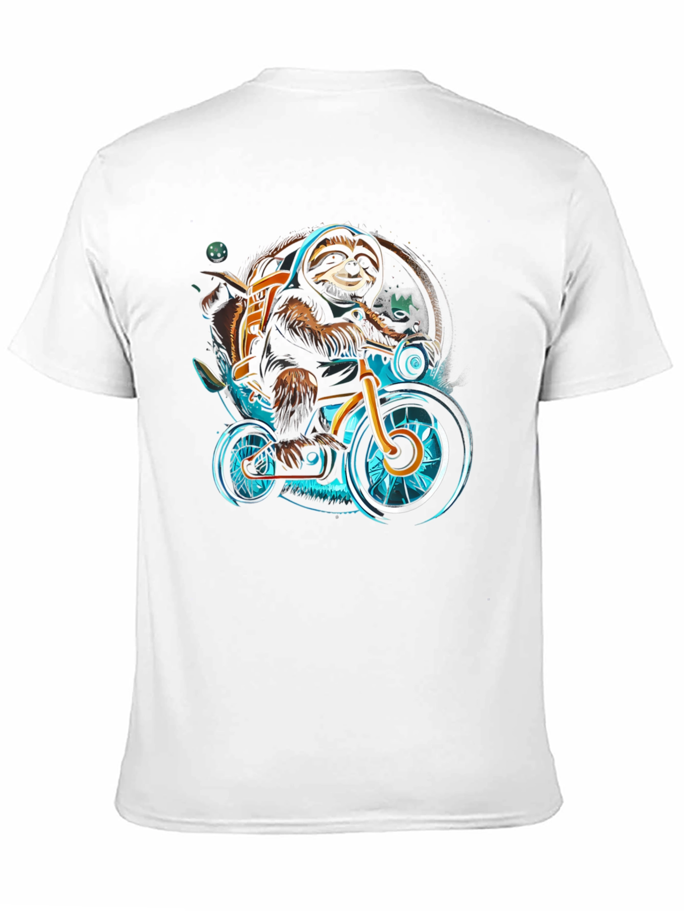 Sloth on Bike Graphic Tee - Cool Casual Shirt