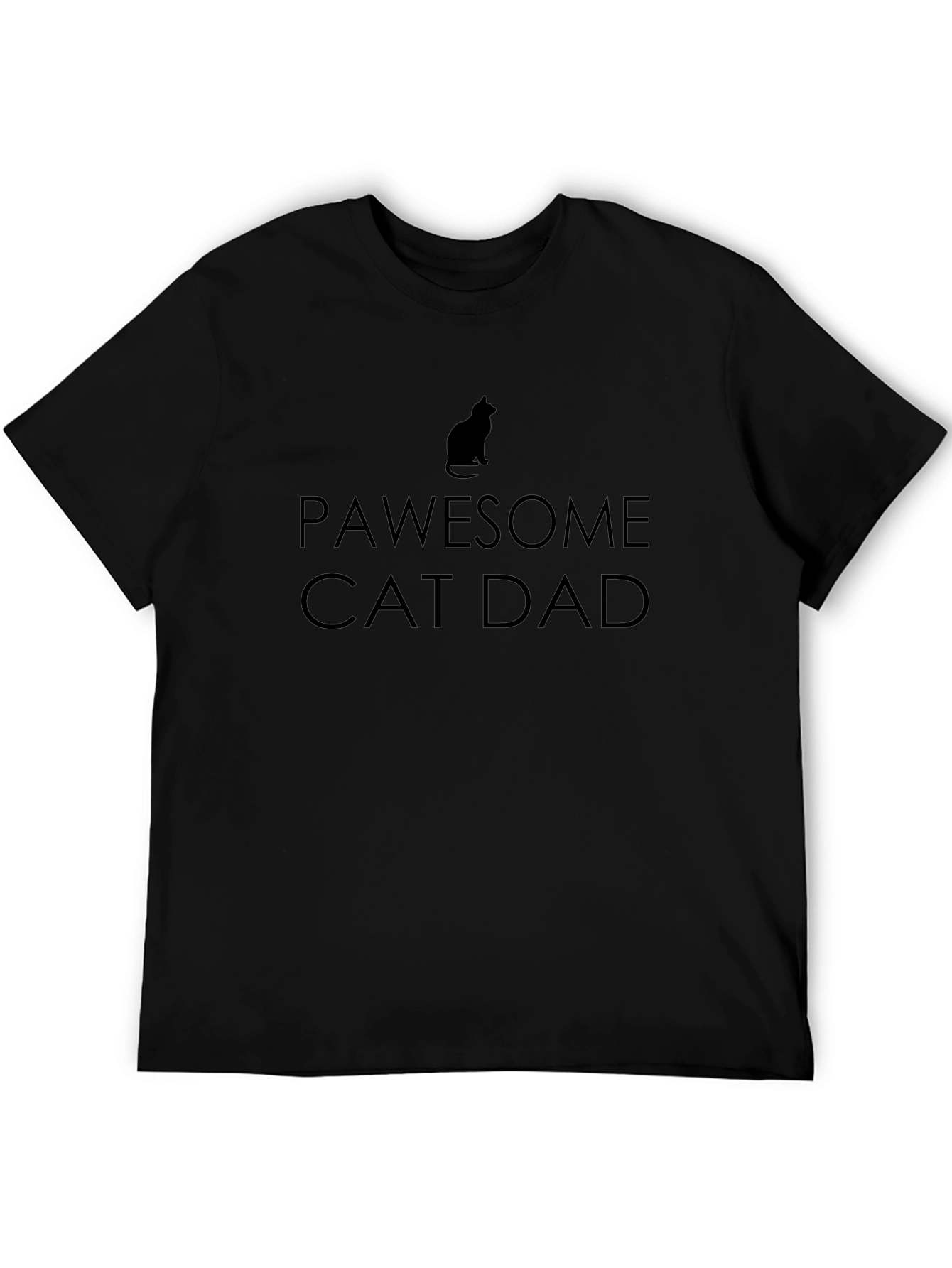 Pawsome Cat Dad Black T-Shirt