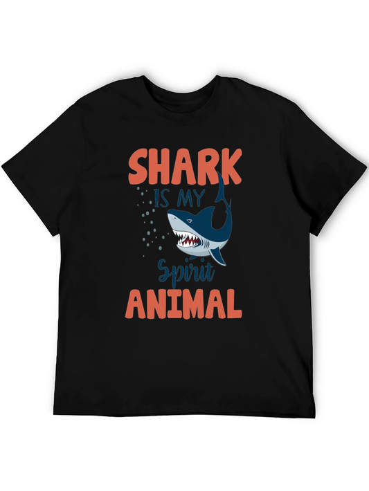 Shark Spirit Animal Graphic Tee - Mens Crewneck T-Shirt