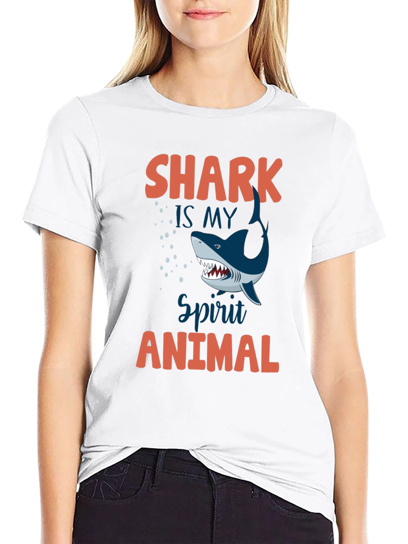 Shark Spirit Animal Graphic Tee - Mens Crewneck T-Shirt