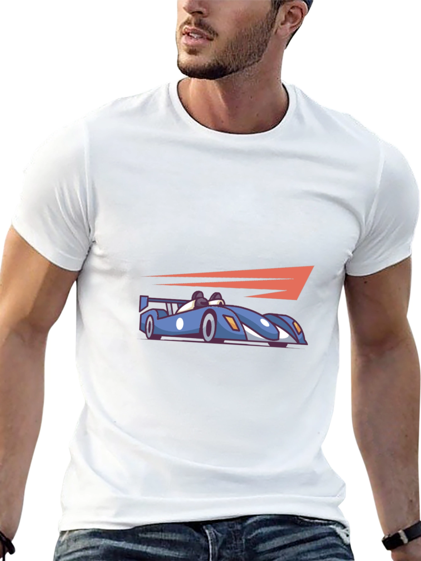 Race Car Graphic Tee - Black Cotton