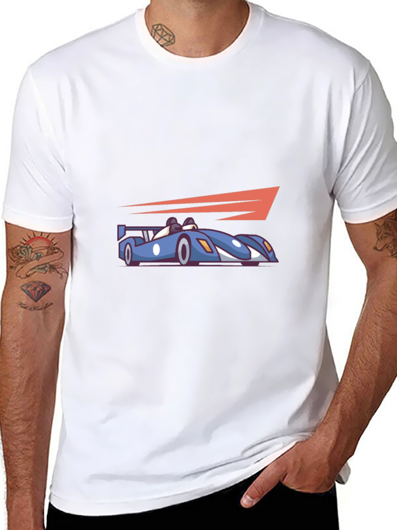 Race Car Graphic Tee - Black Cotton