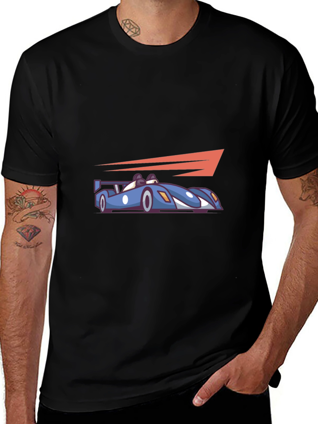 Race Car Graphic Tee - Black Cotton
