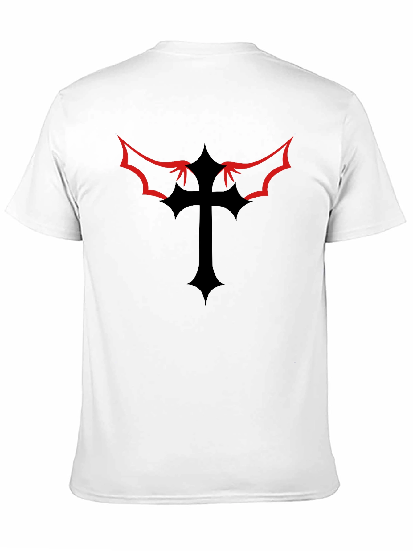 Gothic Cross Graphic Tee - Black