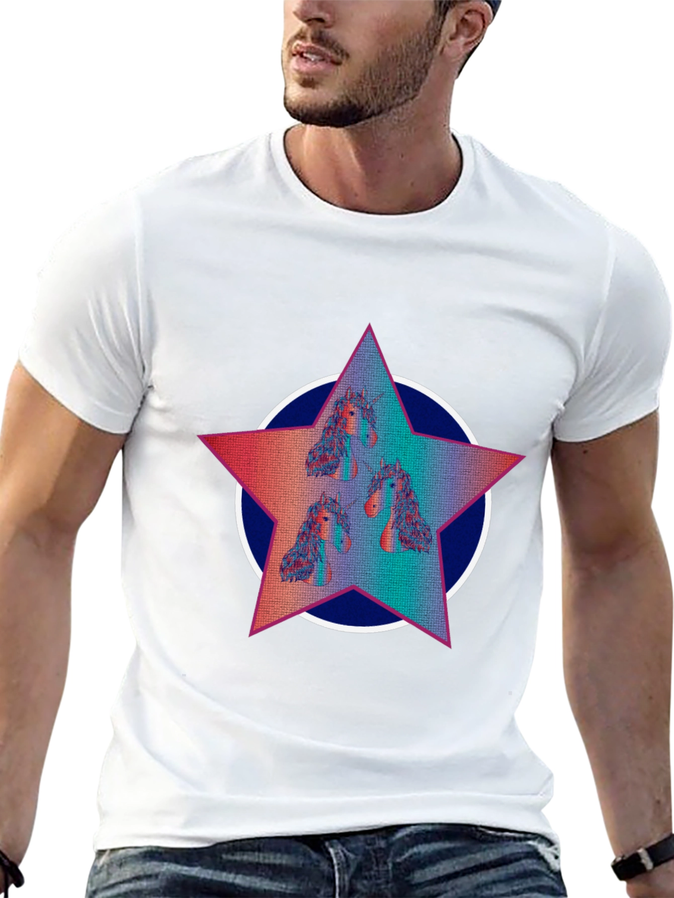 Unicorn Star Graphic Tee - Black
