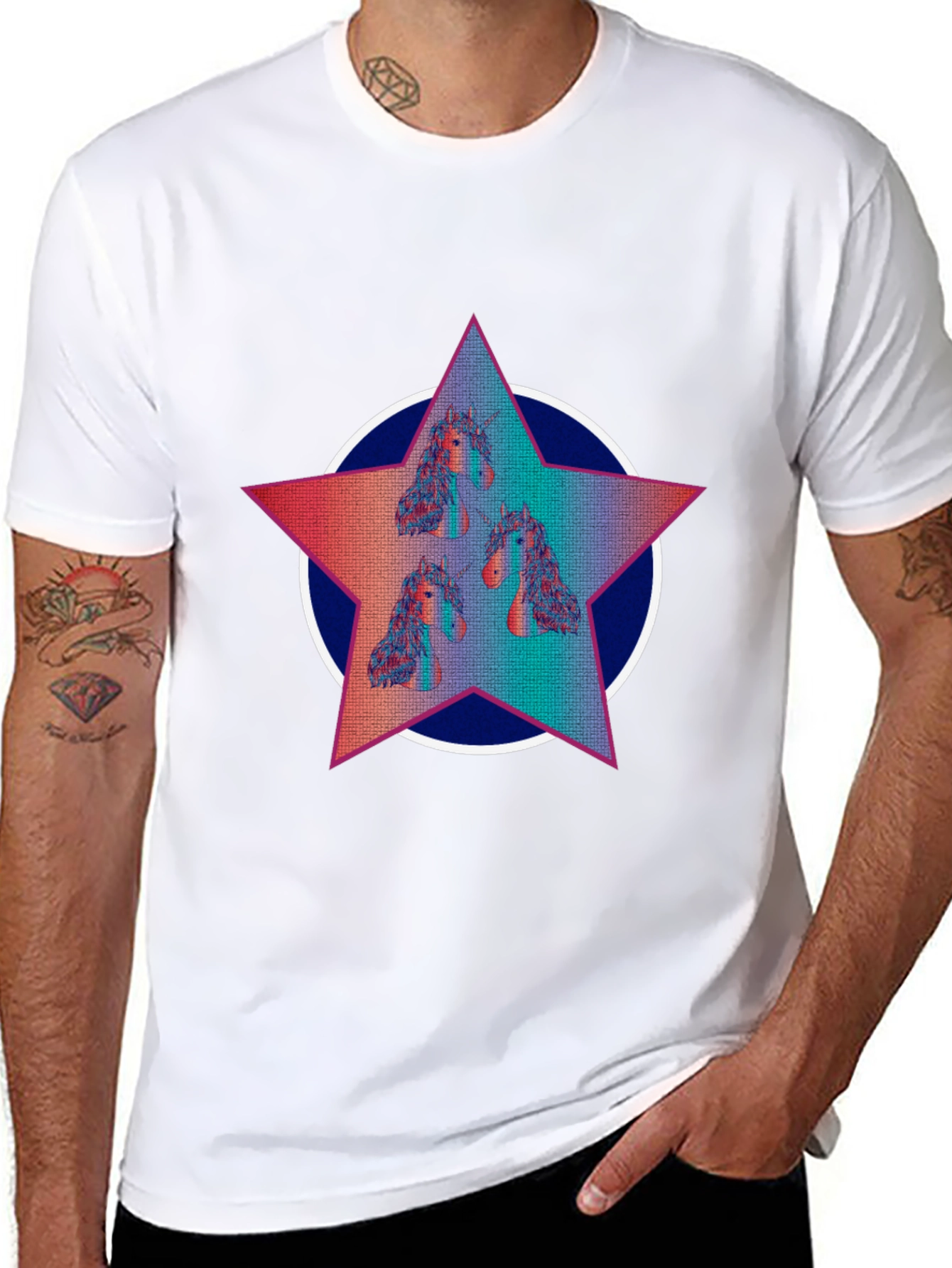 Unicorn Star Graphic Tee - Black