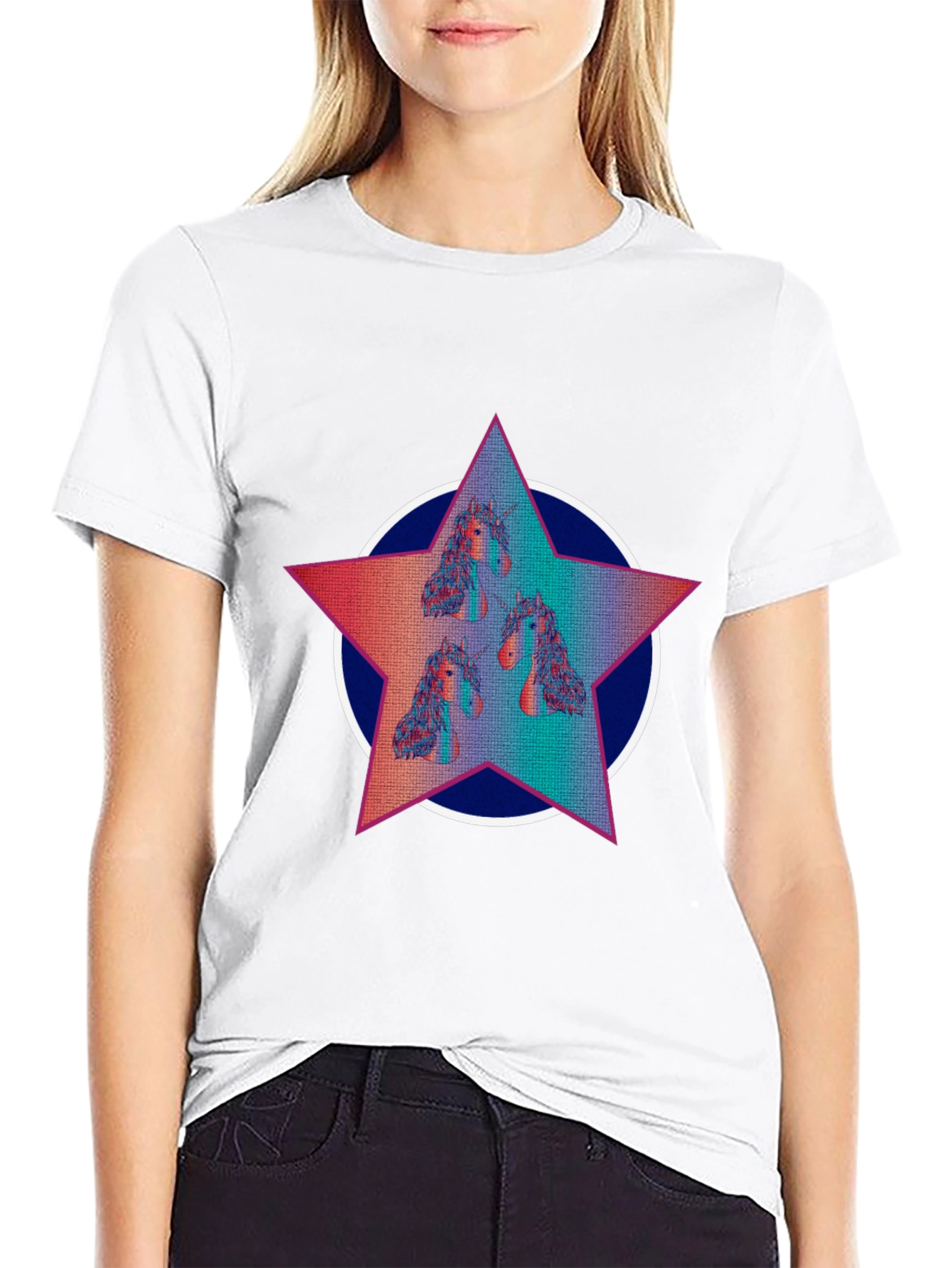 Unicorn Star Graphic Tee - Black