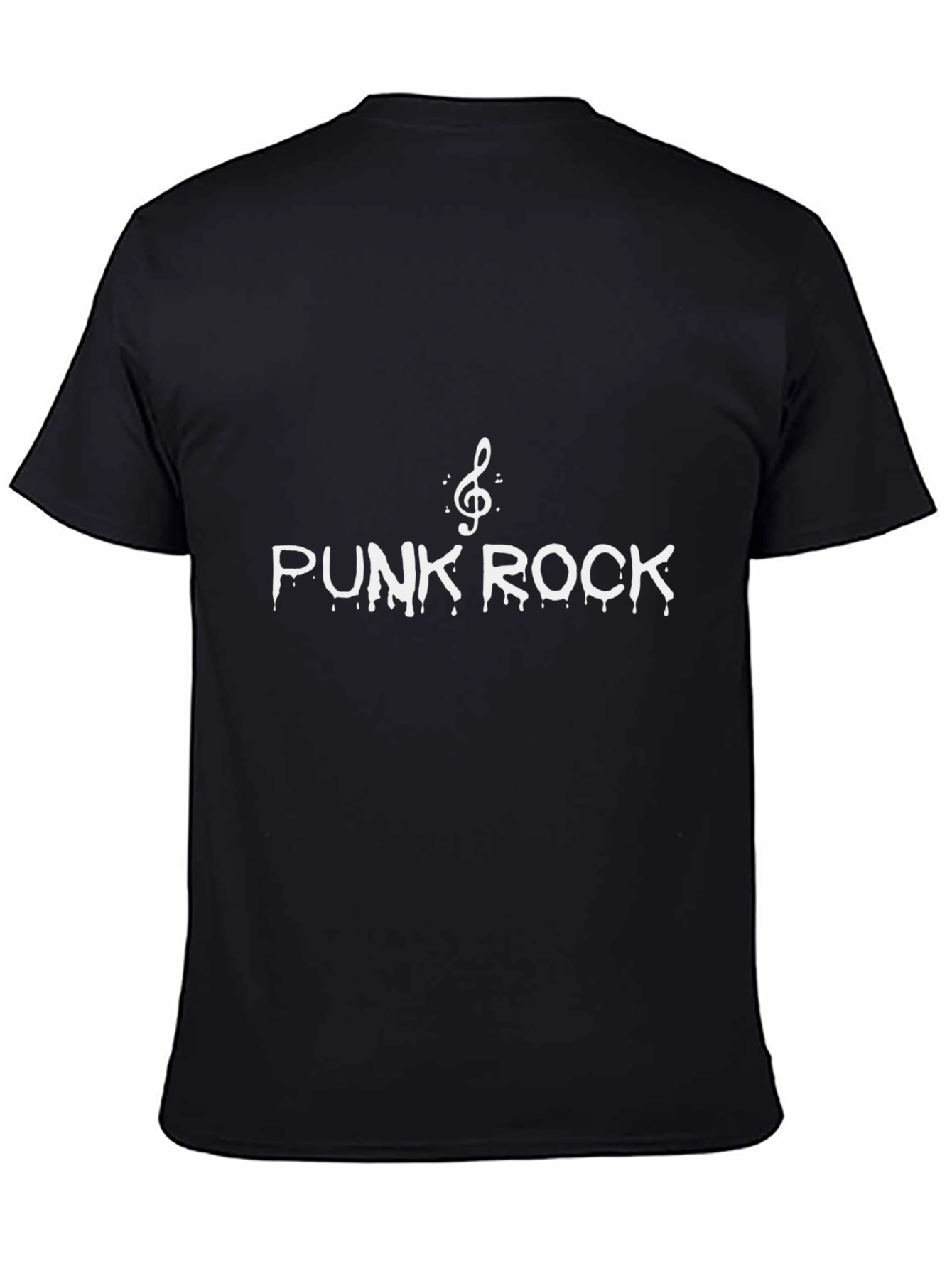 Punk Rock Graphic T-Shirt - Black Crew Neck