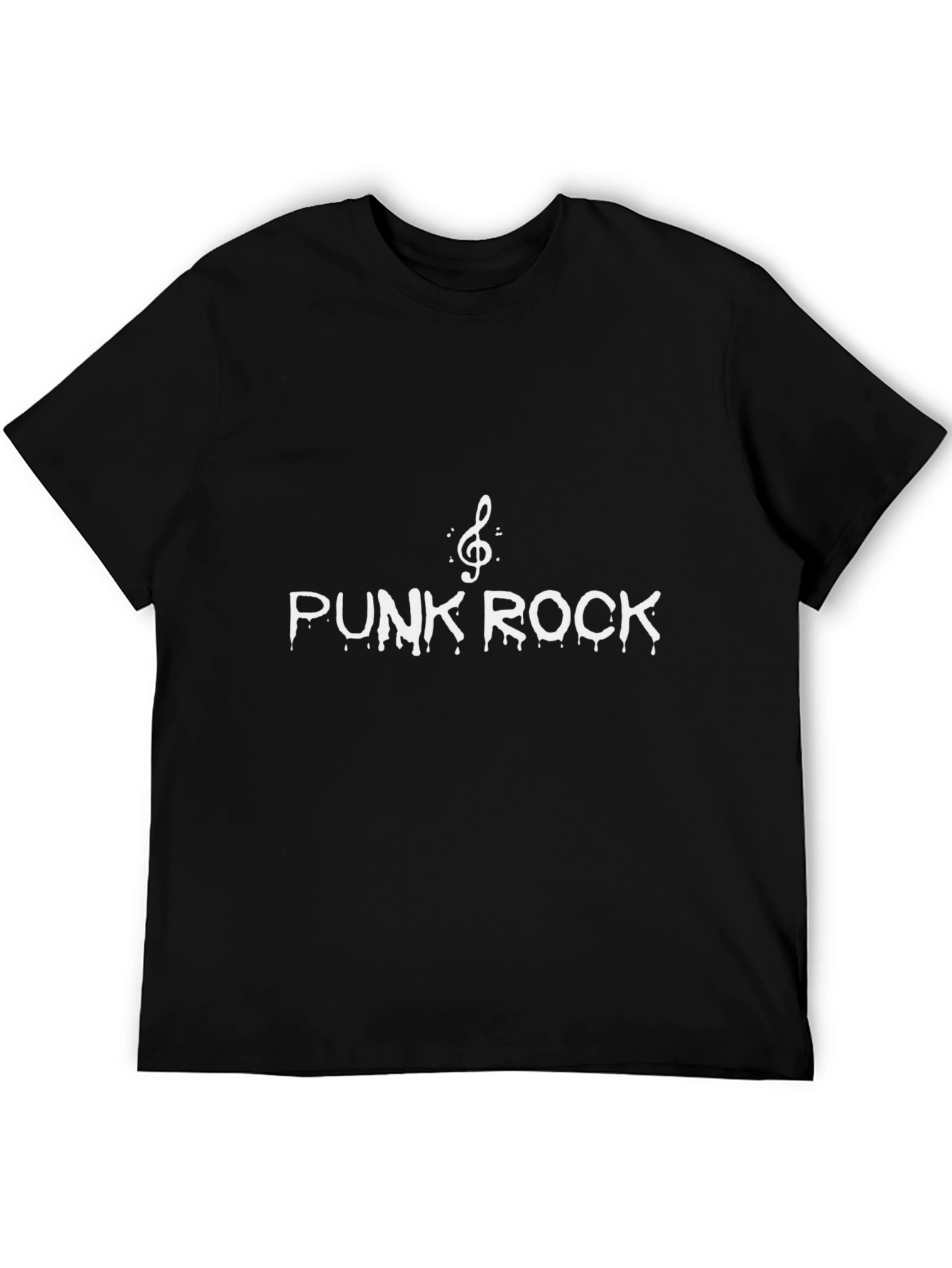 Punk Rock Graphic T-Shirt - Black Crew Neck