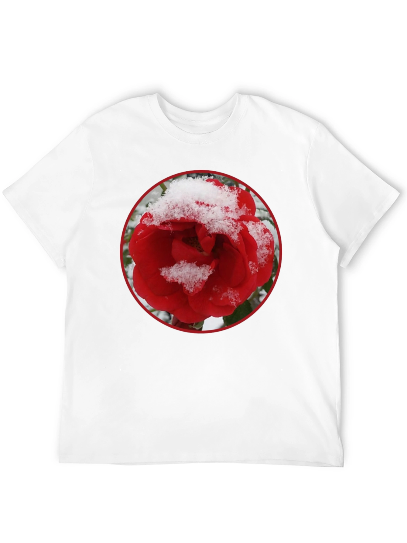 Red Rose in Snow Graphic T-Shirt
