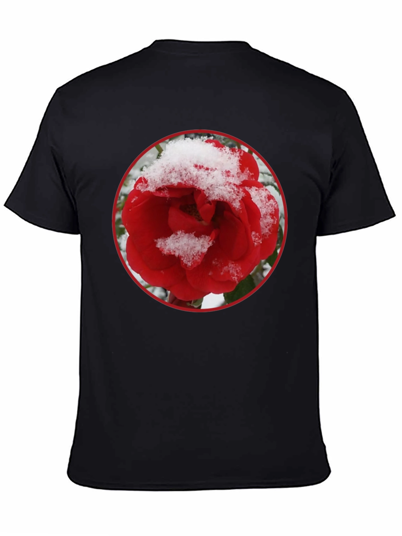 Red Rose in Snow Graphic T-Shirt