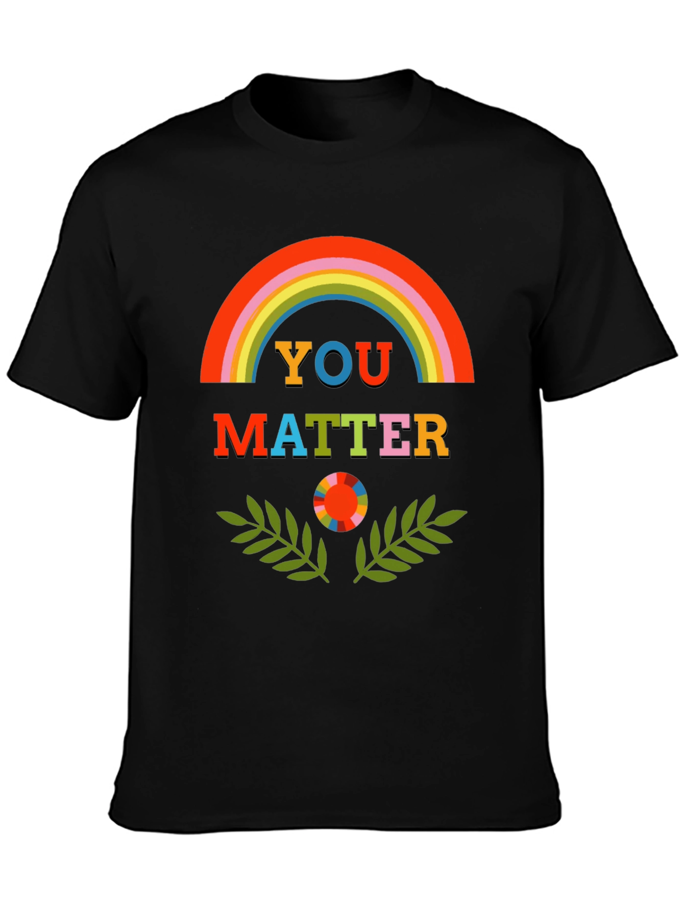 You Matter Rainbow Graphic Tee - Unisex Black T-Shirt