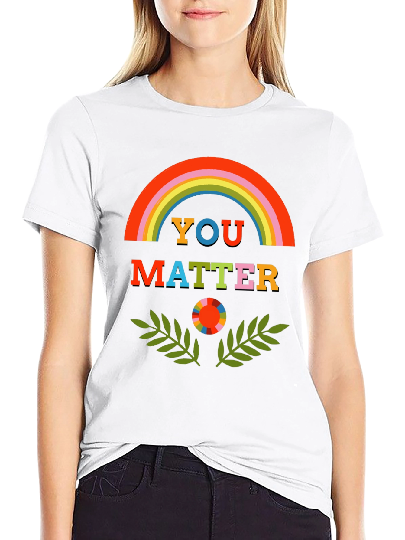 You Matter Rainbow Graphic Tee - Unisex Black T-Shirt