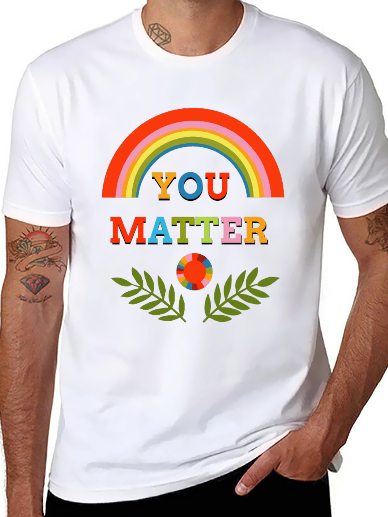 You Matter Rainbow Graphic Tee - Unisex Black T-Shirt