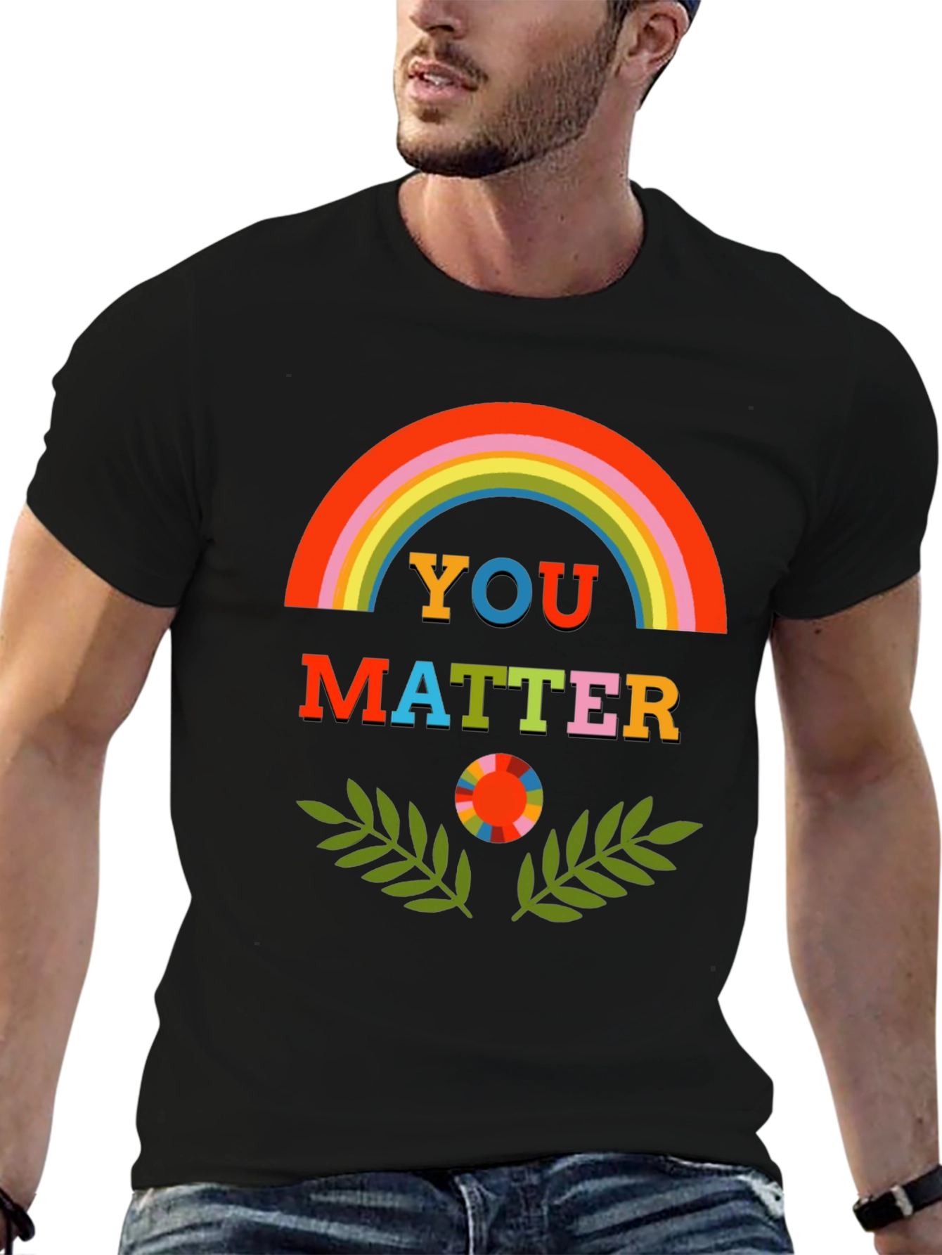 You Matter Rainbow Graphic Tee - Unisex Black T-Shirt