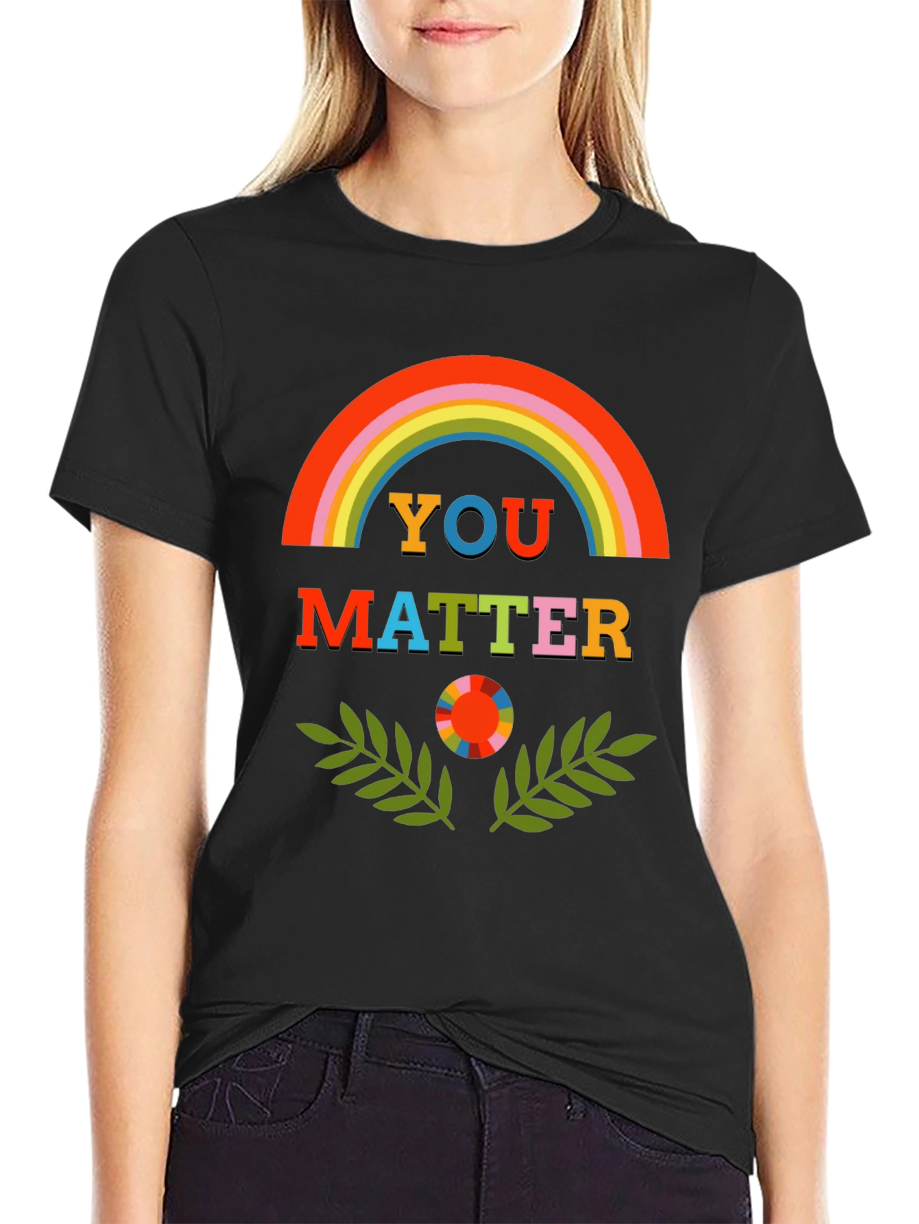 You Matter Rainbow Graphic Tee - Unisex Black T-Shirt