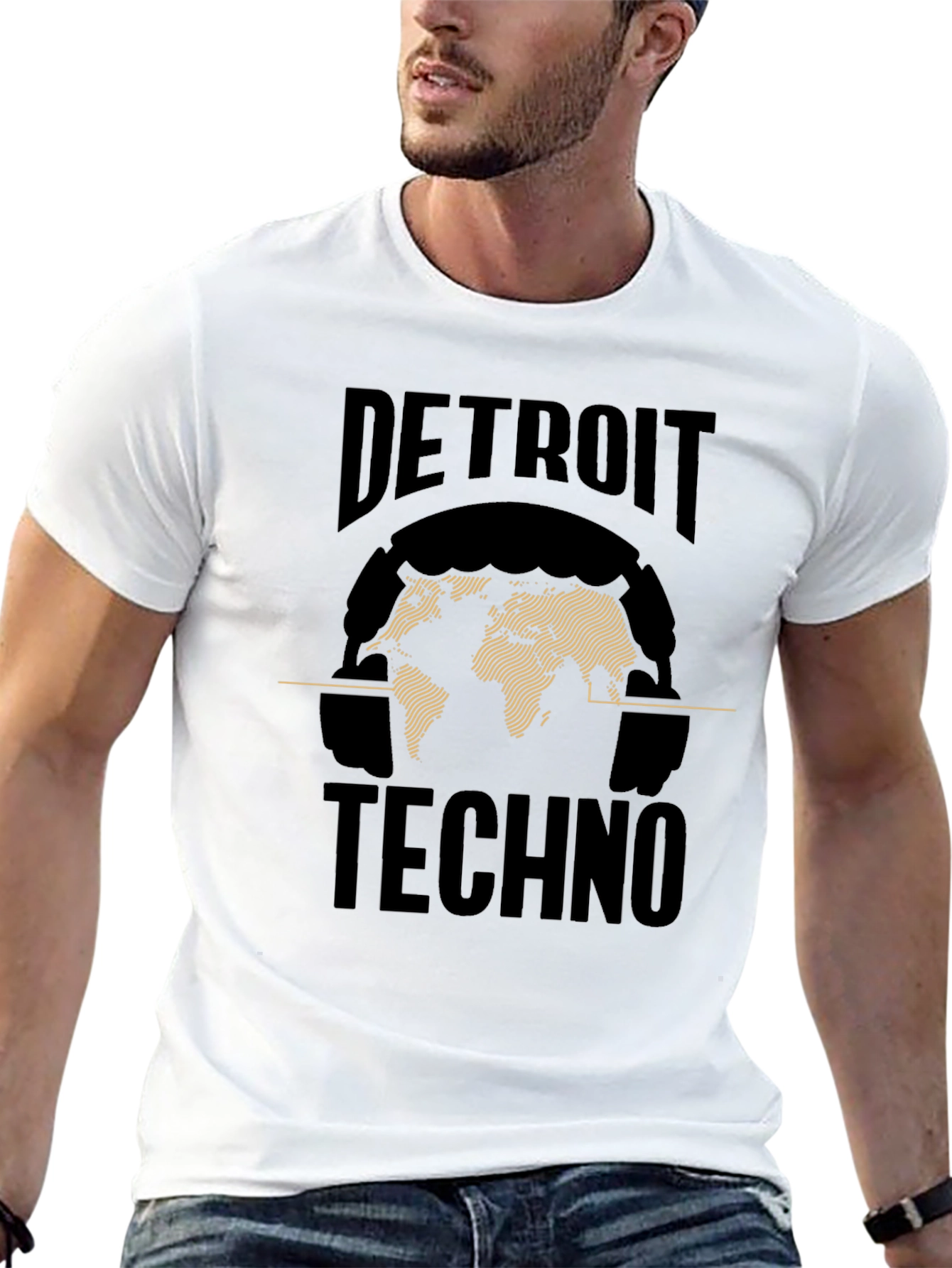 Detroit Techno World Map Graphic Tee