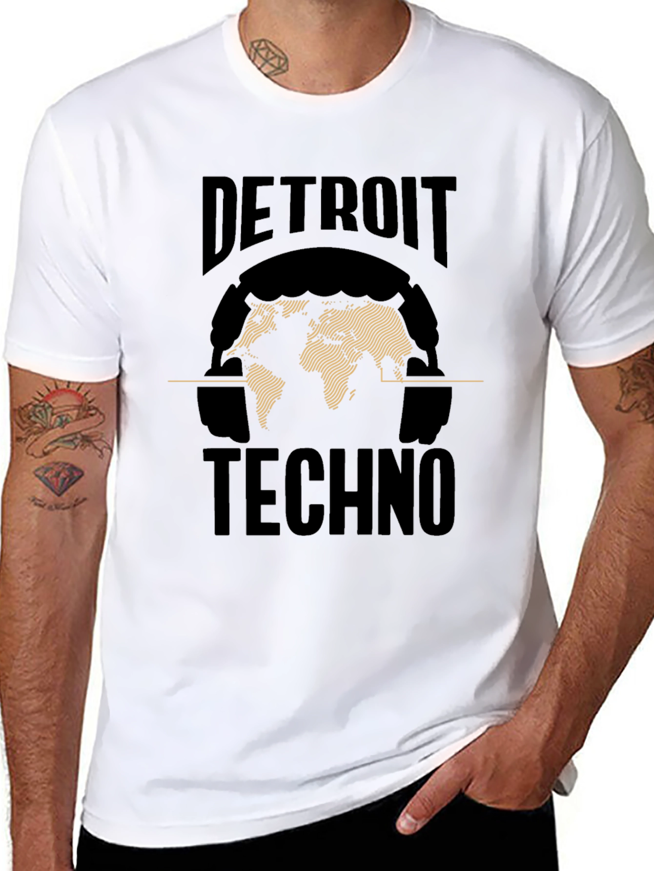 Detroit Techno World Map Graphic Tee
