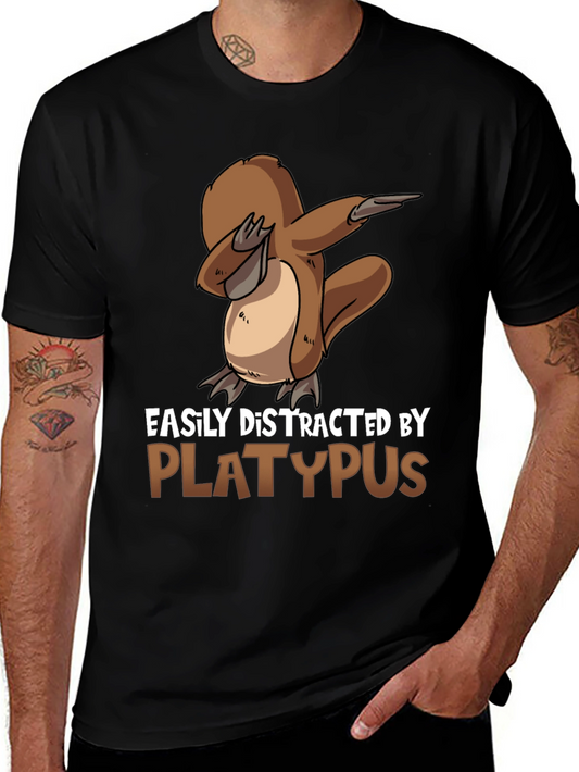 Easily Distracted By Platypus Black T-Shirt
