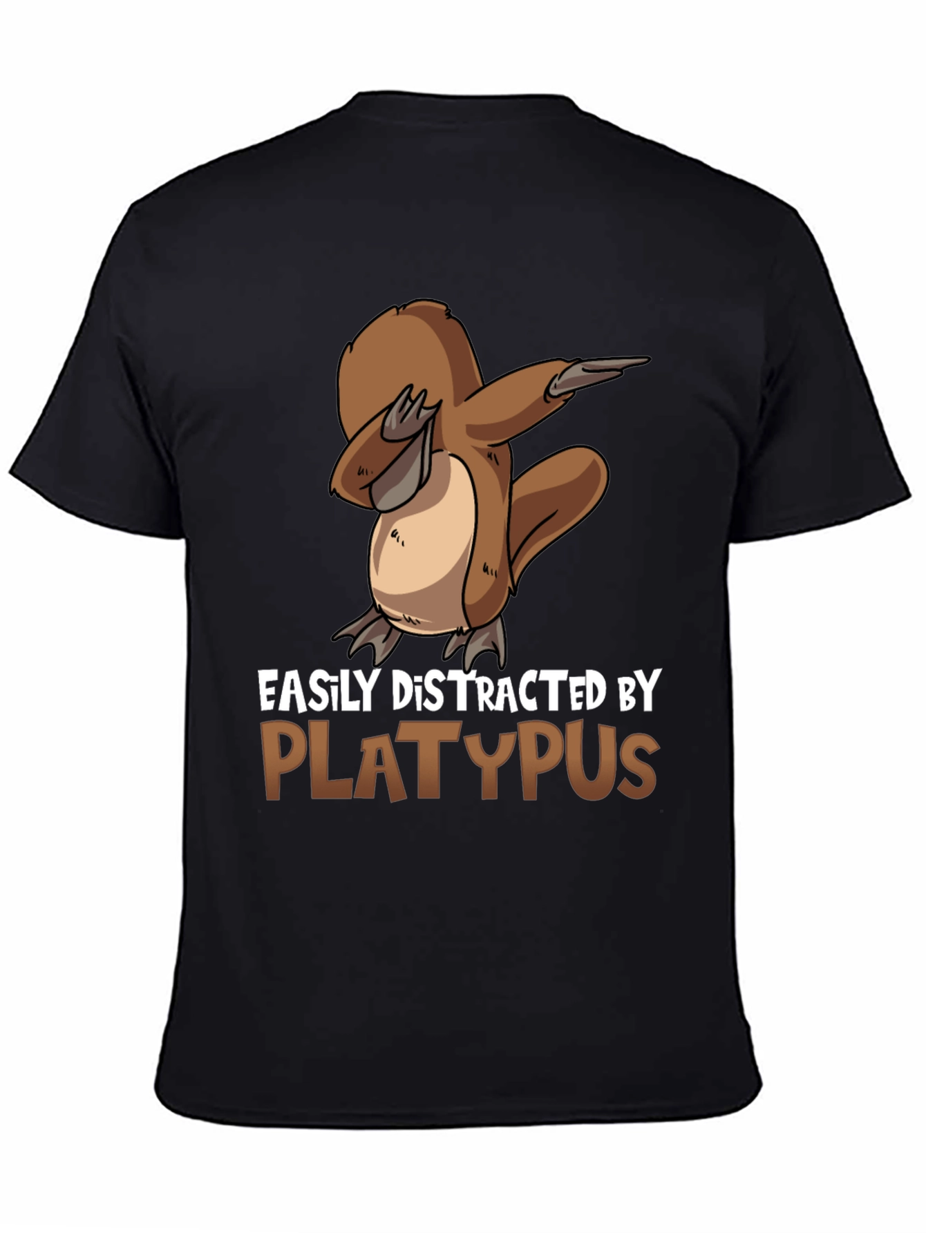 Easily Distracted By Platypus Black T-Shirt