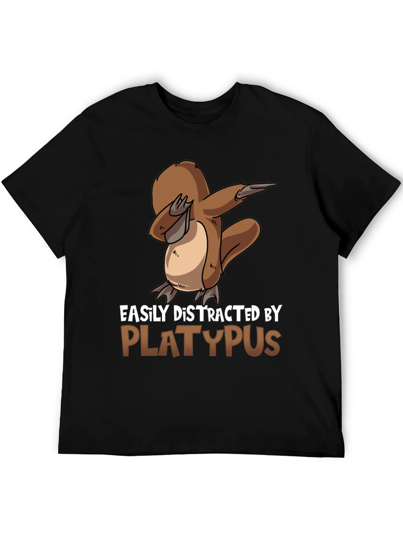 Easily Distracted By Platypus Black T-Shirt