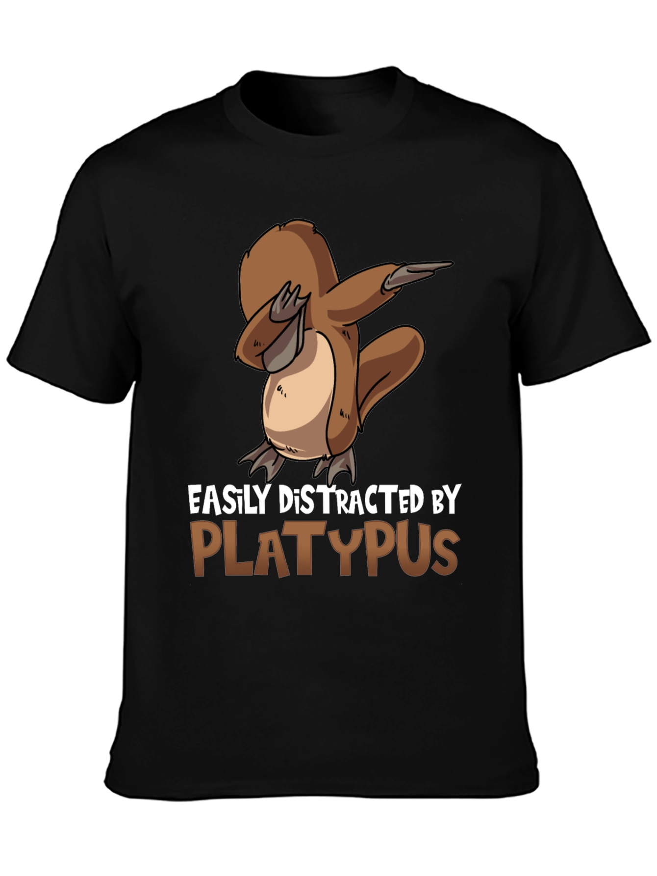 Easily Distracted By Platypus Black T-Shirt