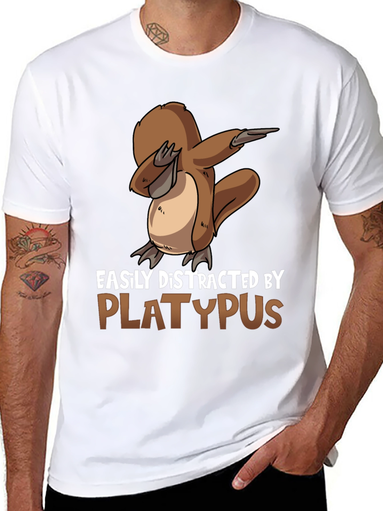 Easily Distracted By Platypus Black T-Shirt