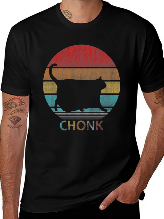 Chonk Cat Retro T-Shirt Funny Graphic Tee