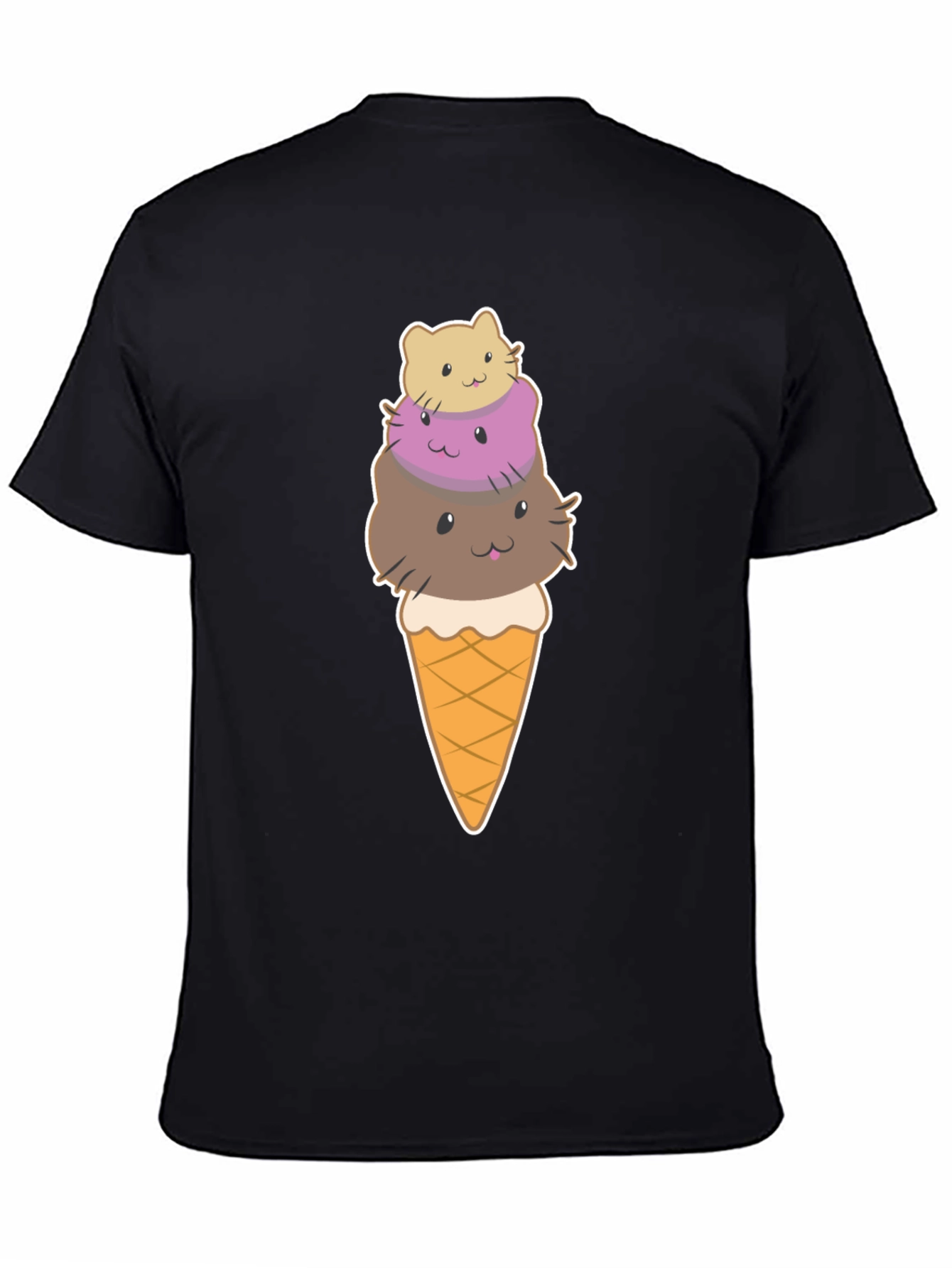 Cute Cat Ice Cream T-Shirt - Novelty Graphic Tee