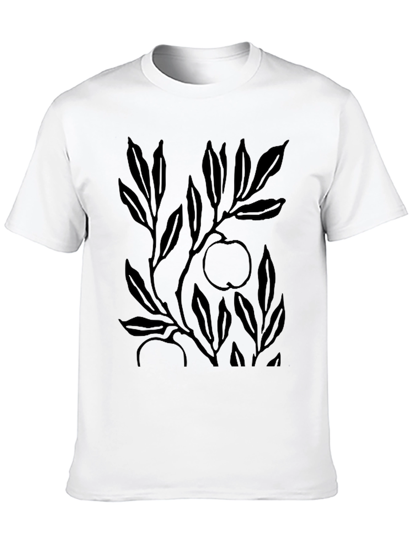 Stylish Black Apple Tree Graphic Tee for Men