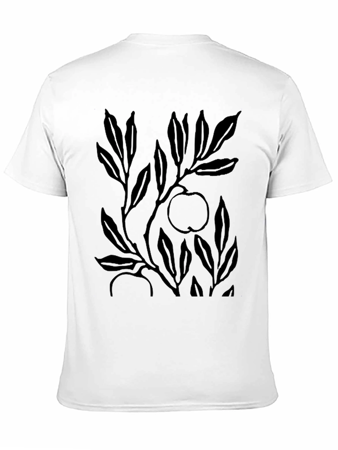 Stylish Black Apple Tree Graphic Tee for Men