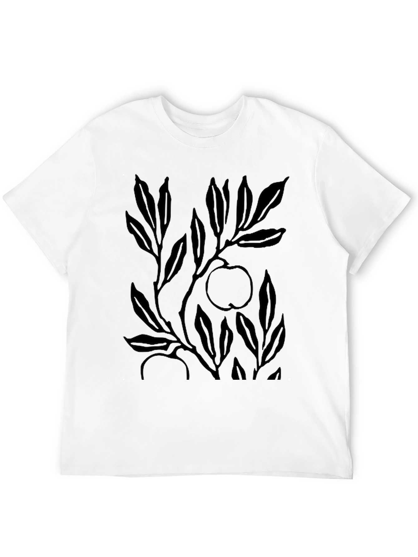 Stylish Black Apple Tree Graphic Tee for Men