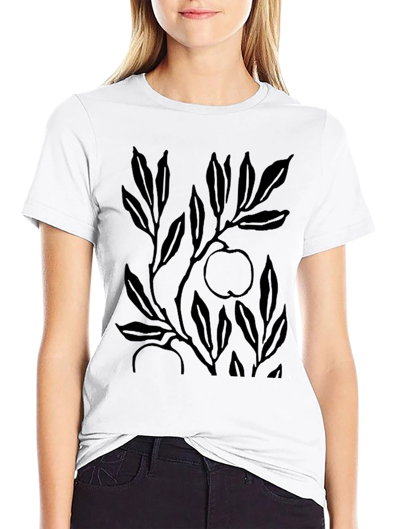 Stylish Black Apple Tree Graphic Tee for Men