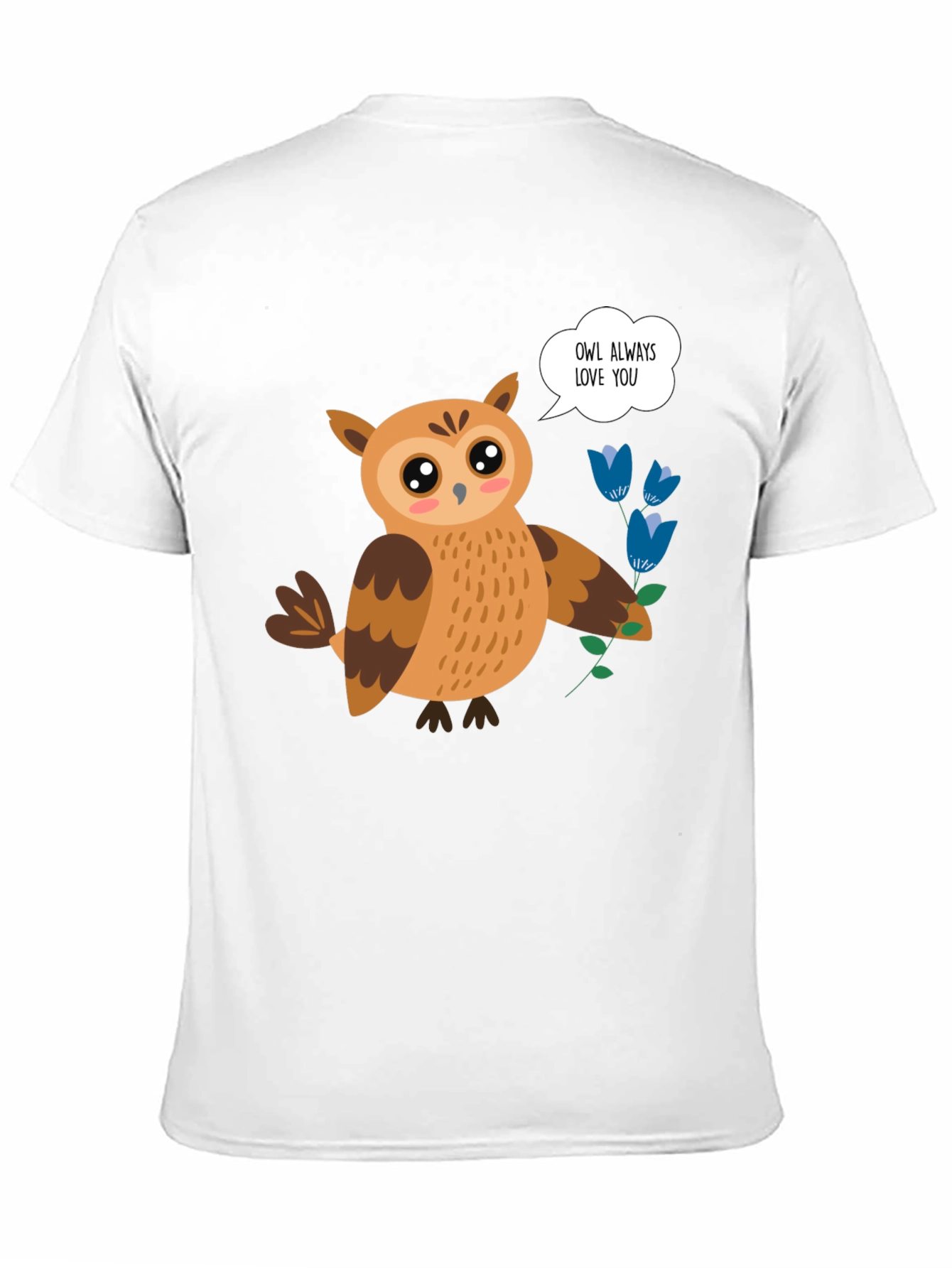 Cute Owl Always Love You Graphic Black T-Shirt