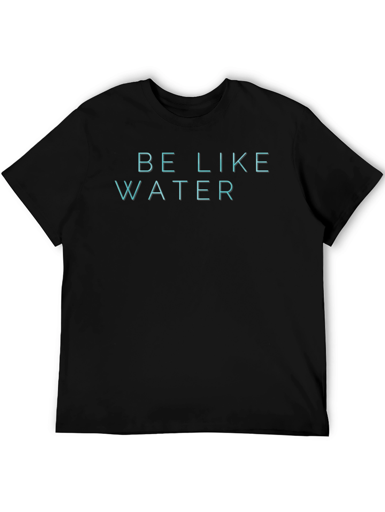 Be Like Water Graphic Tee - Black Cotton Blend