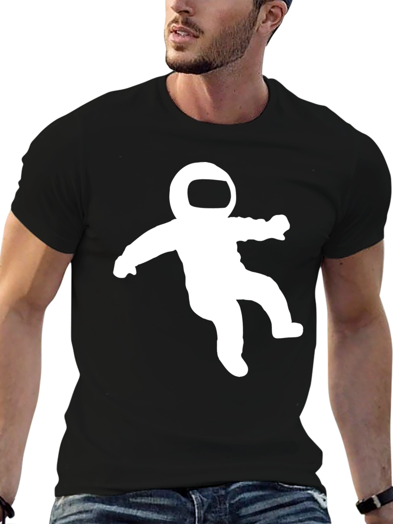 Astronaut Graphic Black T-Shirt - Space Explorer Tee