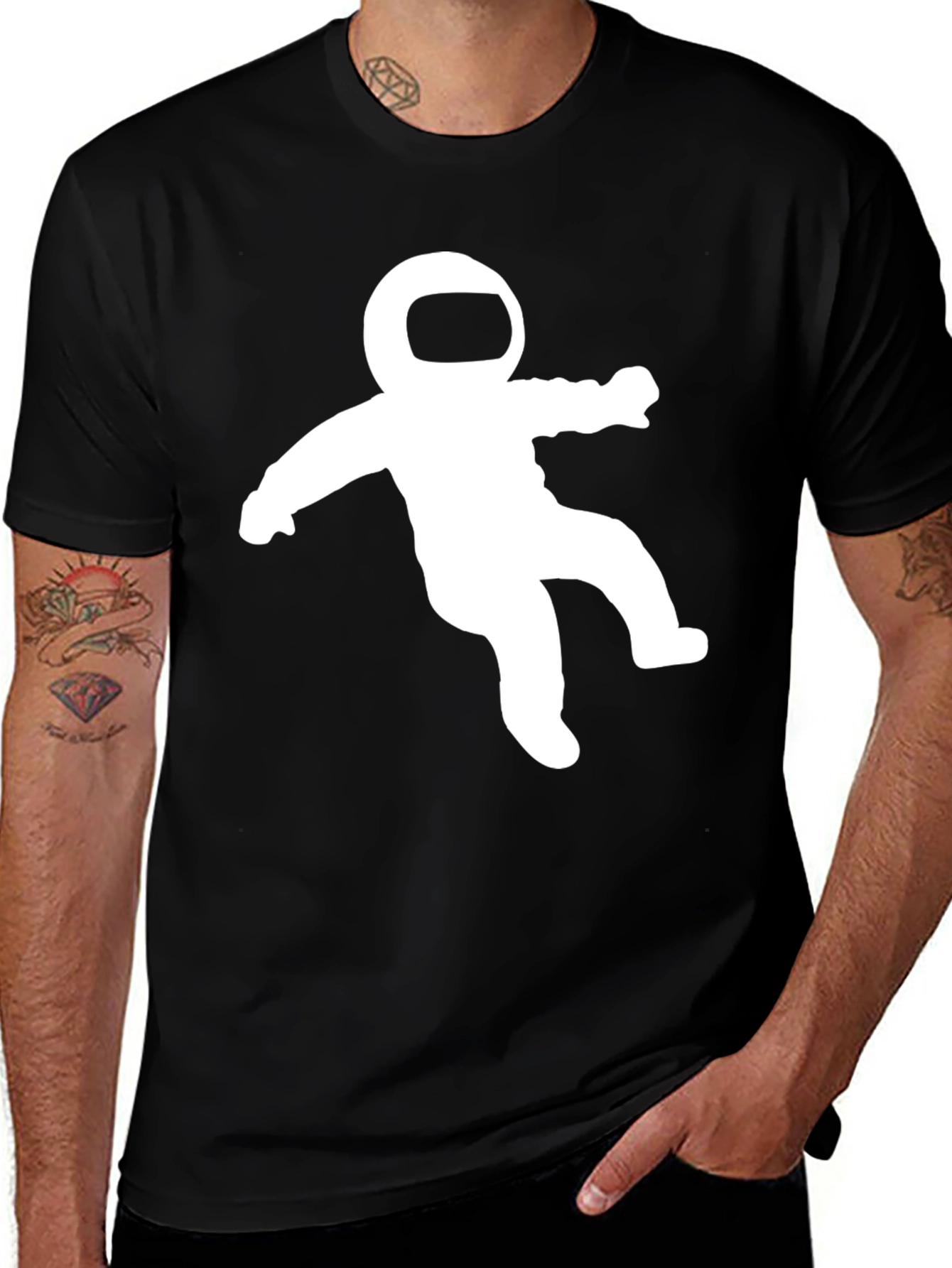 Astronaut Graphic Black T-Shirt - Space Explorer Tee