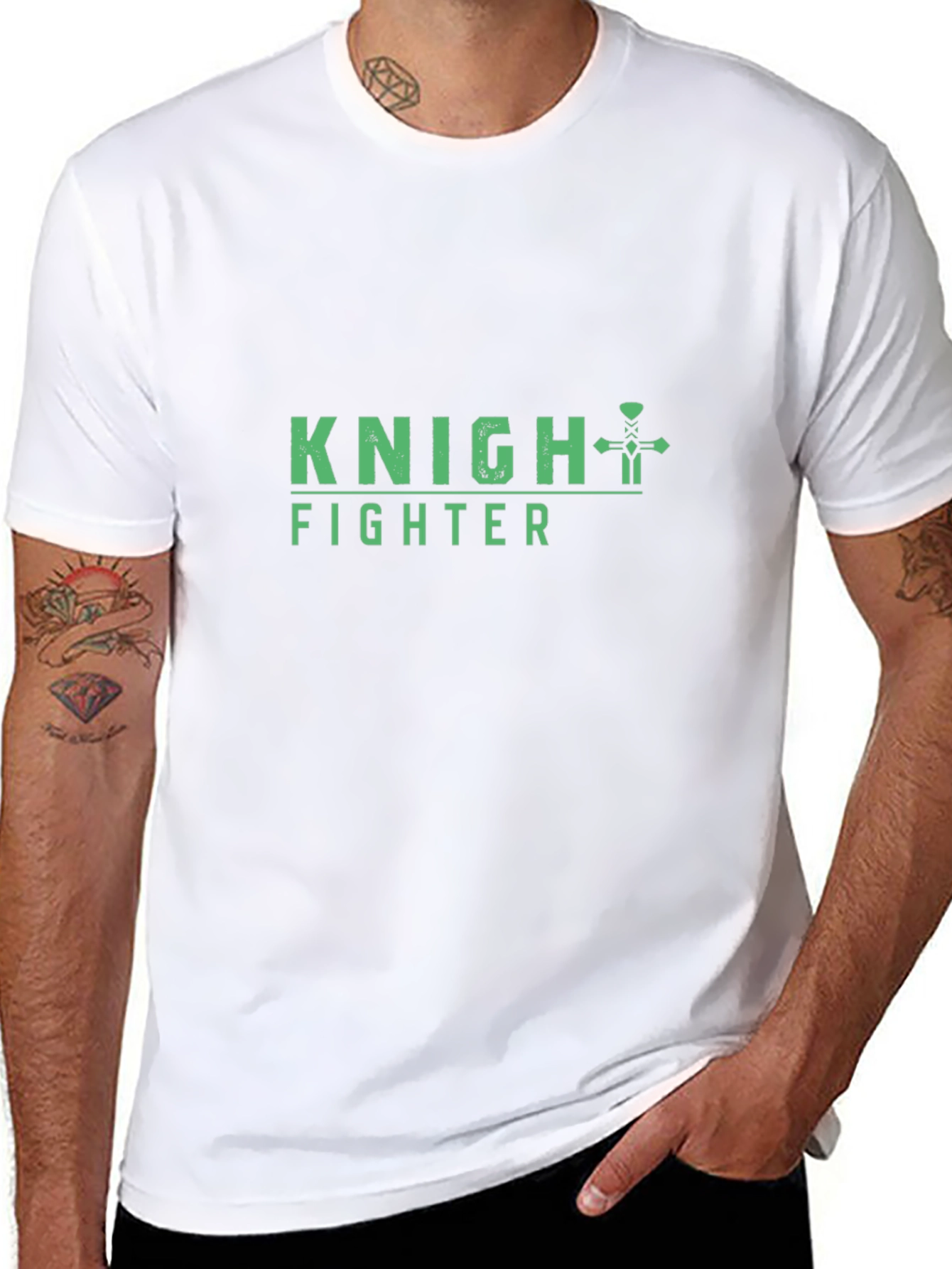 Knight Fighter Graphic T-Shirt - Black