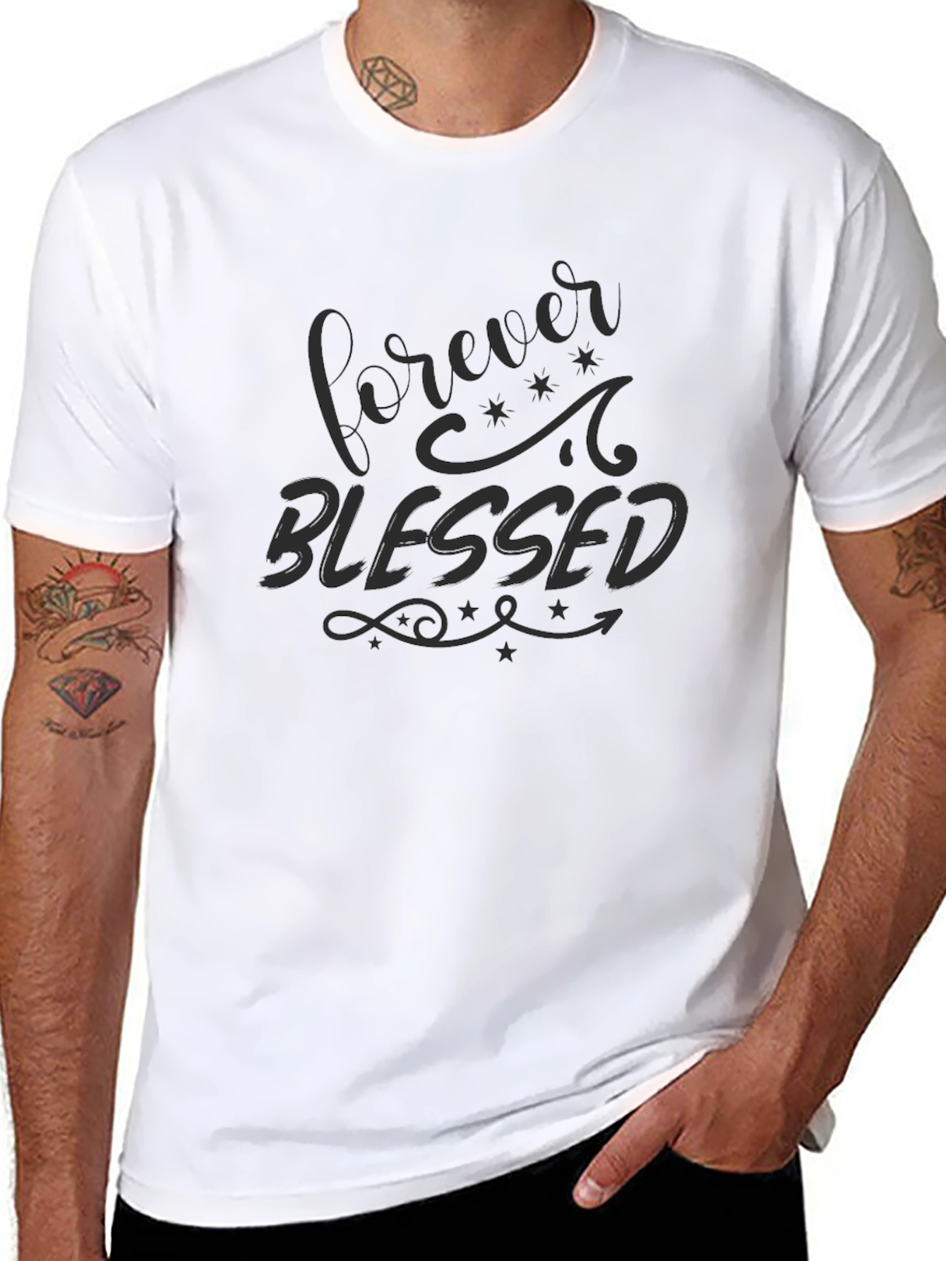 Forever Blessed Black Graphic Tee