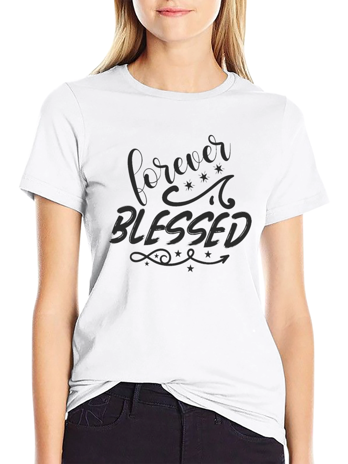 Forever Blessed Black Graphic Tee