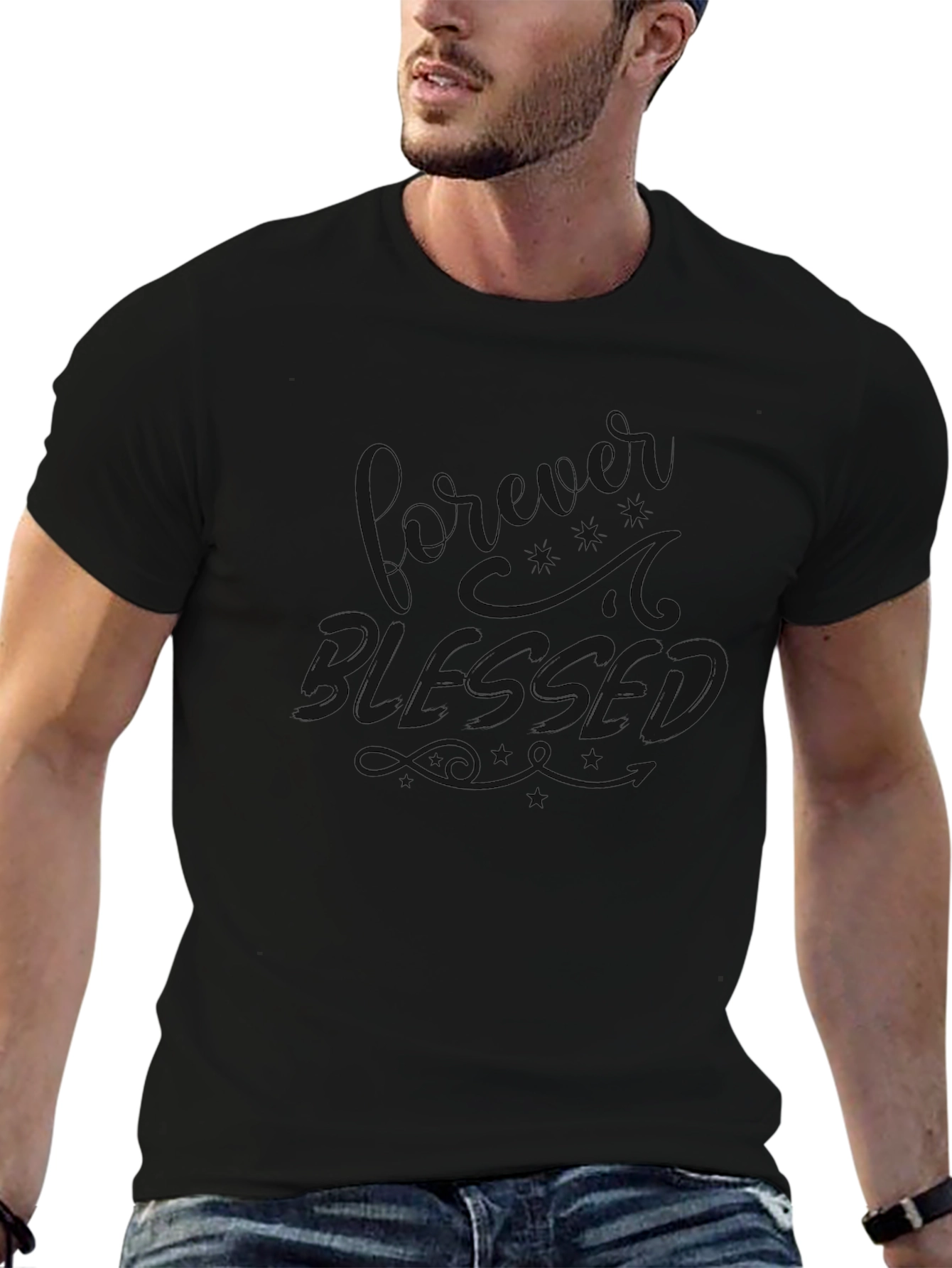 Forever Blessed Black Graphic Tee