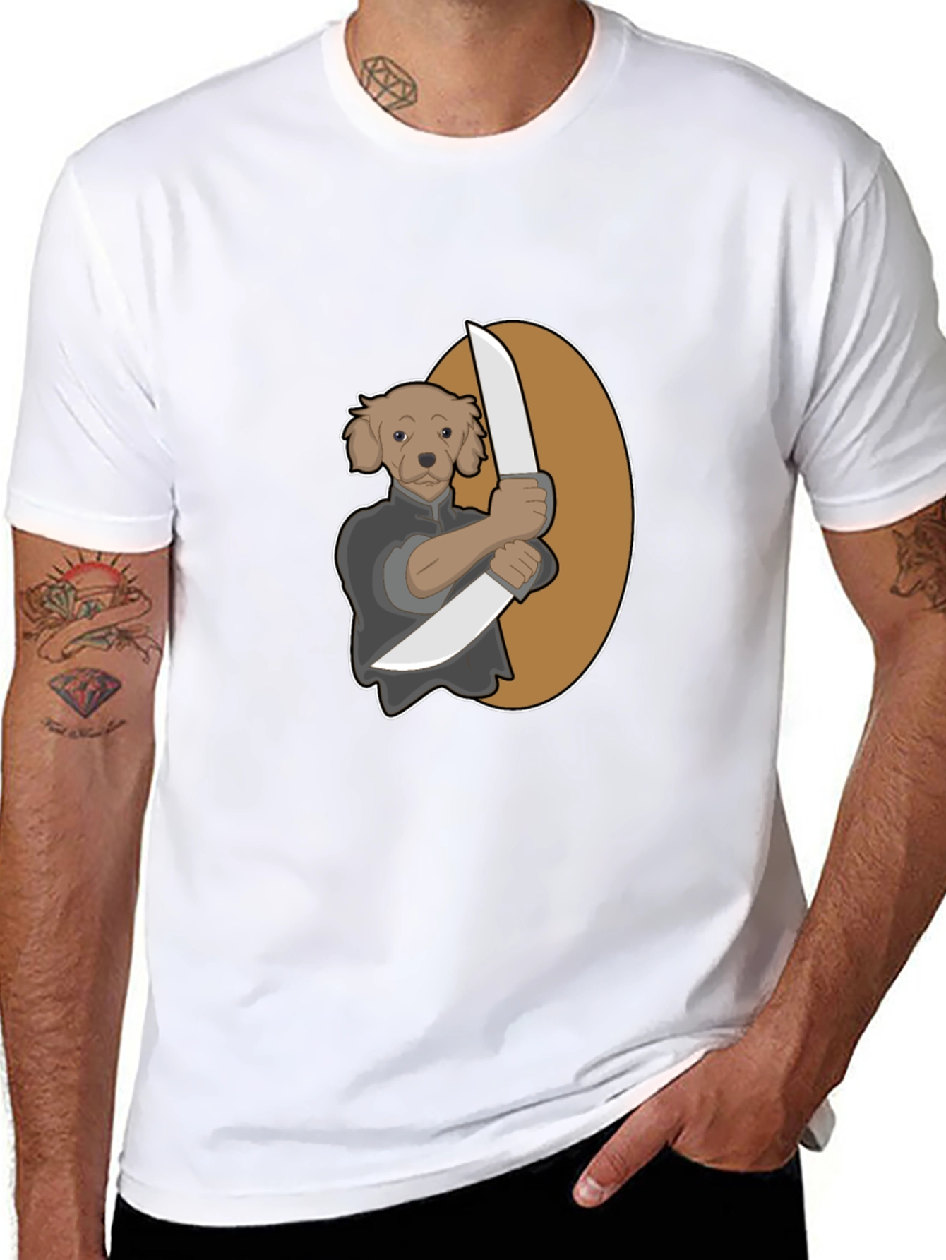 Dog Chef T-Shirt - Black Cartoon Design